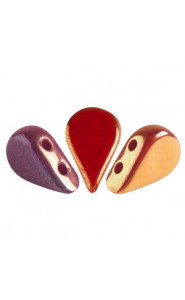 Les perles par Puca® Amos beads Opaque coral red iris luster 93200/15780